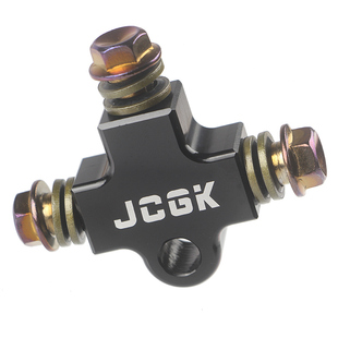 JCGK三通油管支架一出二刹车配件摩托车电动车改装前双碟刹转接码