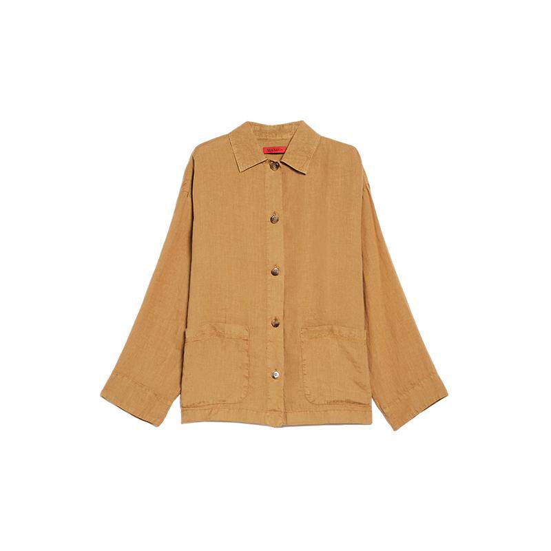 MAX&Co.女装休闲宽松多色翻领亚麻衬衫夹克6111035502