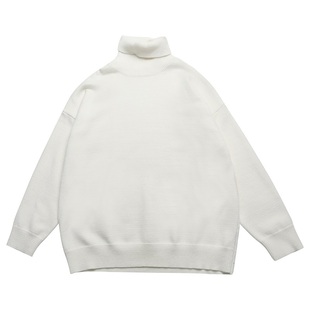 蒙马特先生 冬季纯色高领毛衣 男女百搭基础宽松堆堆领打底针织衫