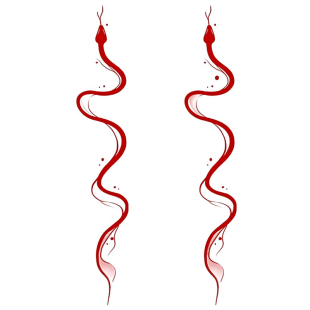 红色小蛇 意识流彩色纹身贴纯欲柳絮感ins防水持久逼真刺青贴纸