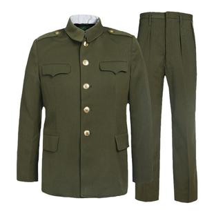 老式正规87式冬常服马裤呢绿蓝套装全毛料冬常服老干部怀旧中山装