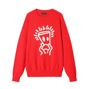 Dangerouspeople薛之谦dsp托头纸袋人毛衣宽松慵懒风保暖潮针织衫