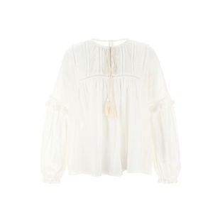 wana try立体球球装饰奶白色系带上衣2026夏季新款温婉韩系上装