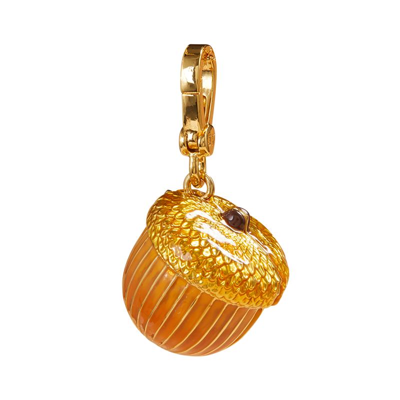 可爱松鼠榛子吊坠女可打开轻奢小众设计感珐琅挂件坠项链配饰礼物