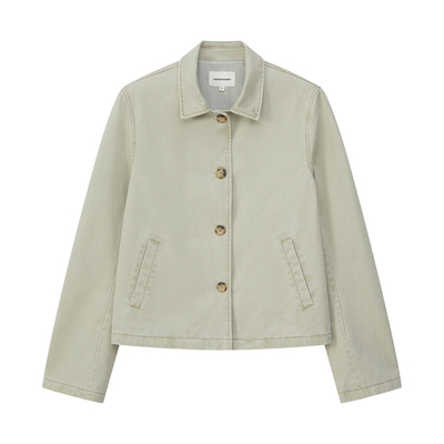 小翻领合身短外套女休闲正肩夹克