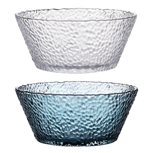 轻奢风透明玻璃碗家用大号沙拉碗水果碗高颜值水果盘大碗果盆餐具