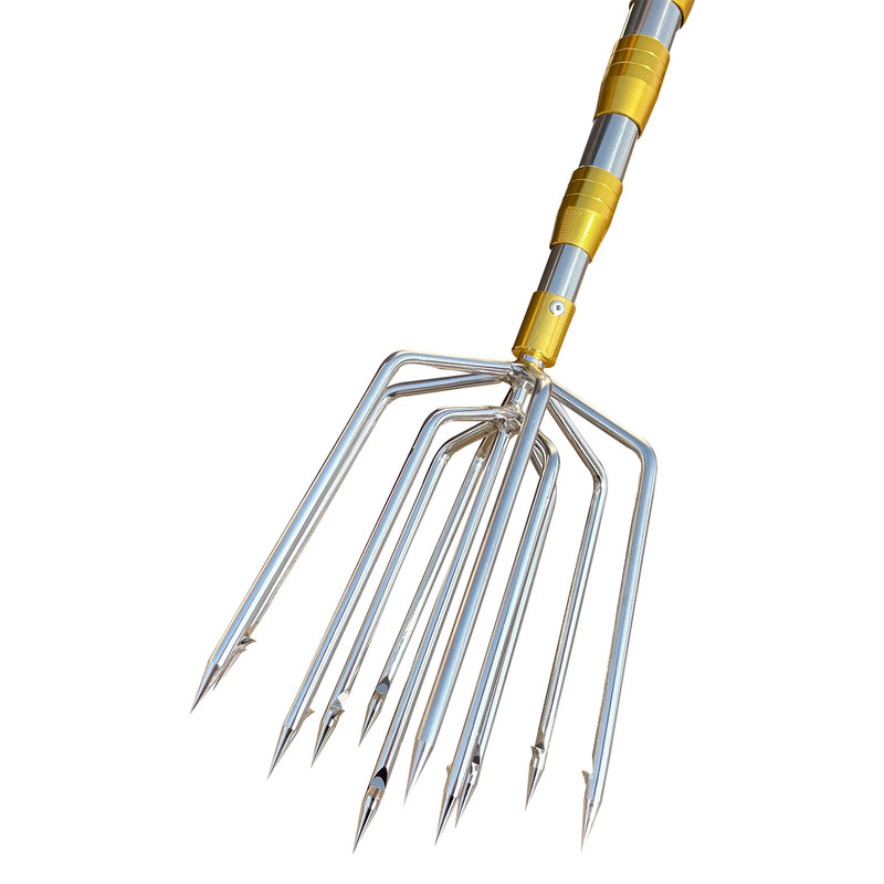 多功能大倒刺老式捕鱼叉不锈钢鱼叉头伸缩杆渔叉鱼插鱼叉子大全