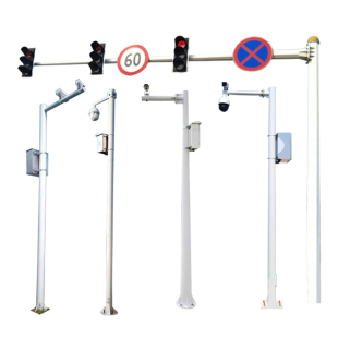 监控立杆3米4米5米6米8米道路八角棱形红绿灯信号卡口L摄像机立柱