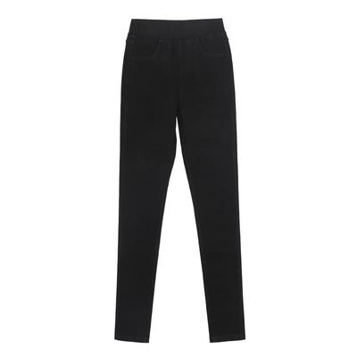 加绒打底裤女冬外穿松紧腰小黑裤