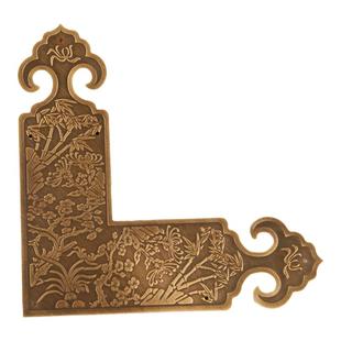 中式家具边框铜包角仿古柜门L型门角片直角花格门实木板老式护角