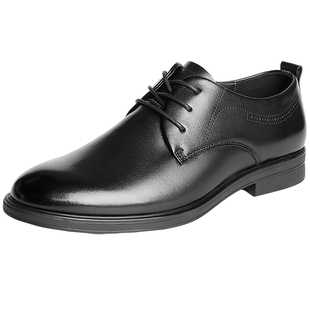 森达正装皮鞋2025秋新商场同款圆头牛皮鞋通勤商务德比鞋1YN01CM5