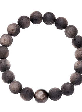 黑曜石手链弹力绳天然高端高级感哑光黑色手串送男友节日生日礼物