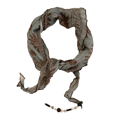 复古扎染三角巾丝巾女系脖高级感