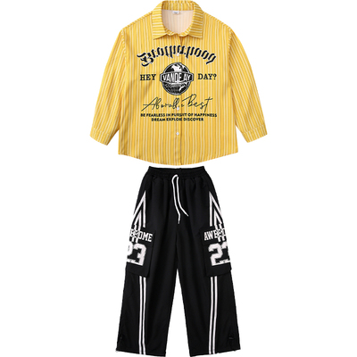 儿童衬衫嘻哈街舞架子鼓表演出服