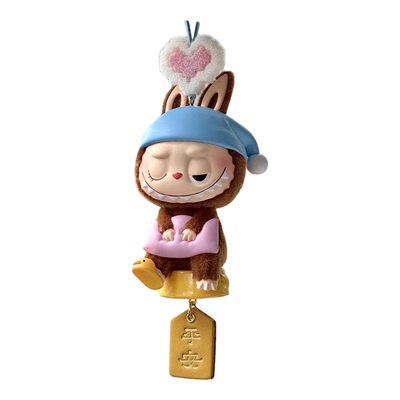 正版泡泡玛特拉布布车载挂件汽车后视镜可爱挂饰高级感车挂件礼物