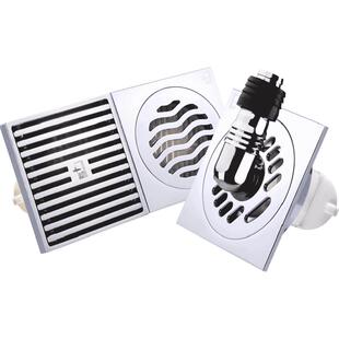 潜水艇铜地漏浴室大排量淋浴房下水道防堵阳台洗衣机两用防臭神器