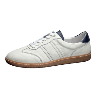 德训鞋男2025夏季新款板鞋真皮透气男士休闲鞋复古百搭男生鞋子潮