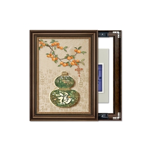 美式电表箱装饰画中古风玄关客厅餐厅壁画配电箱遮挡挂画免打孔