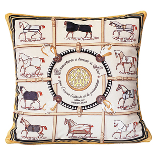 奢华大马抱枕双面印花丝绒酒店家居沙发KTV欧式靠垫套45CM腰靠包