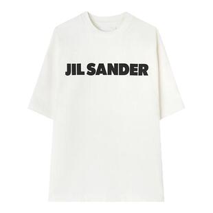 【甄选首降】JIL SANDER 男女同款经典白色LOGO短袖棉质T恤