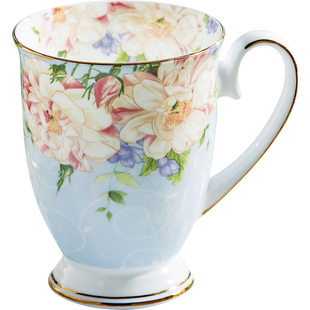 陶瓷杯子女情侣杯马克杯带盖勺骨瓷杯水杯早餐杯牛奶咖啡杯北欧式