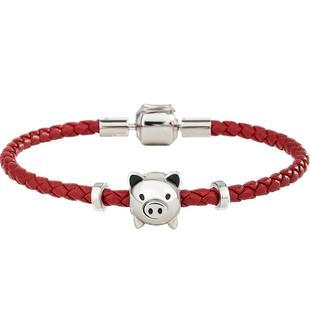 海盗船银饰猪年生肖手链女礼物情侣手绳本命年银手饰红绳本命年