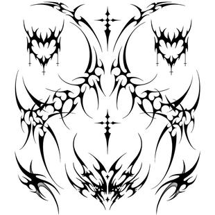 MG tattoo 女款辣妹半身花体个性夜店腰腹防水助兴私密纹身贴男女