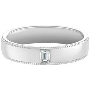 [礼物]戴比尔斯 DB Classic Wide Court Poinçon 铂金单钻戒指