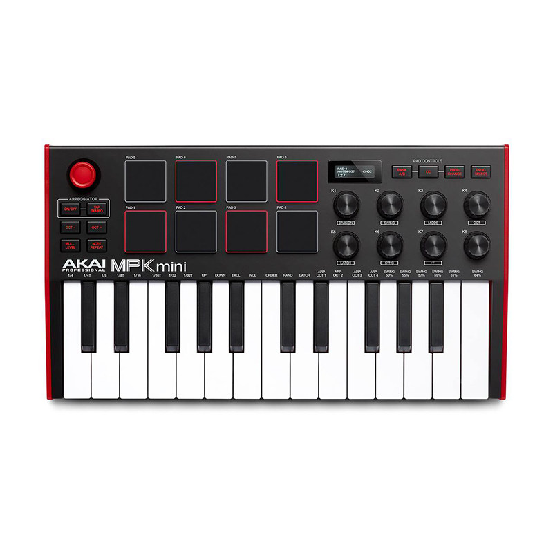 AKAI/雅佳 MPK MINI MK3专业录音编曲便携MIDI键盘控制器25键包邮