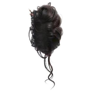 丸子头假发贵气千金仿真发龙须鸡毛抓夹盘发发包明星同款假发发圈