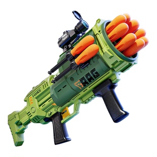 儿童军绿火箭炮射击玩具8联发弹炮军事模型玩具迫击炮炮筒生日礼