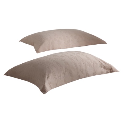 粉色高级感长绒棉枕套纯棉一对装