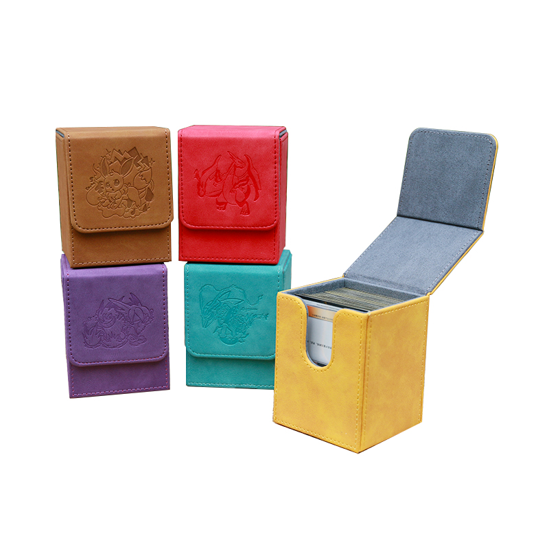 MUNTO宝可梦卡盒收纳盒ptcg皮卡丘定制皮质卡牌盒套装卡套游戏王