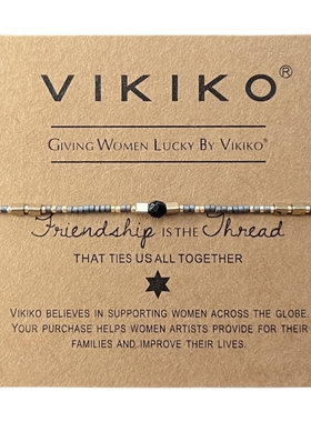 VIKIKO友谊串珠天然黑玛瑙手链