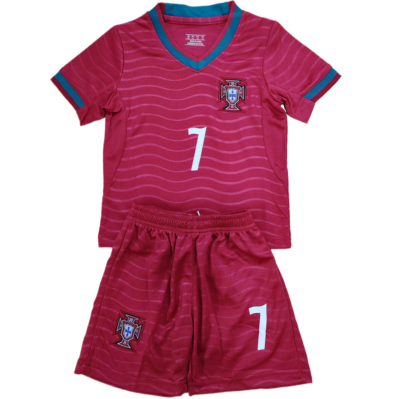 儿童足球服套装2026国家队葡萄牙球衣主场男女童学生比赛训练队服