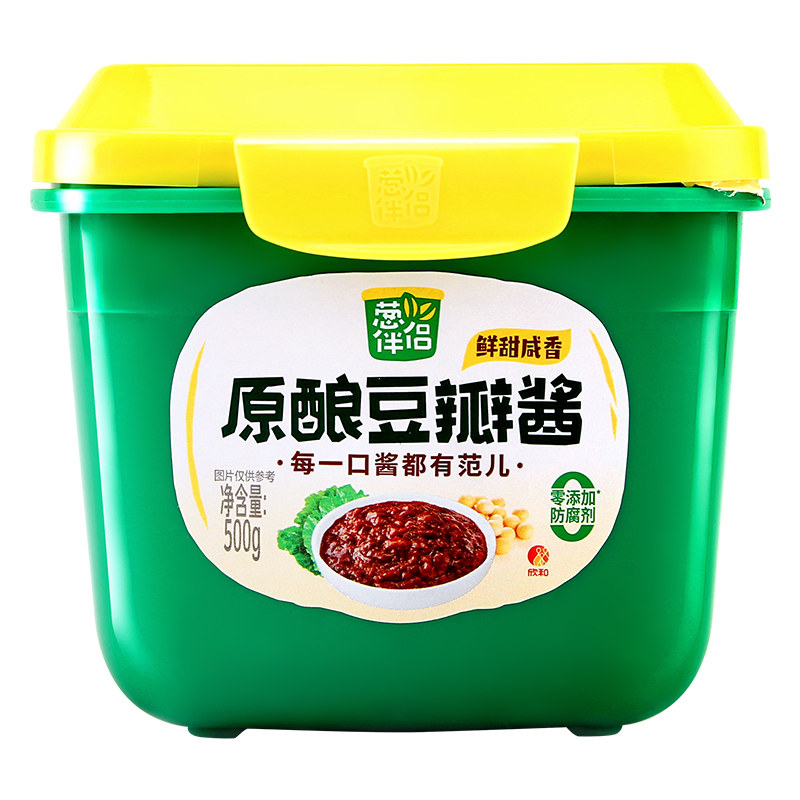 欣和葱伴侣6月香豆瓣酱500g煎饼果子手抓饼火锅蘸酱黄豆酱