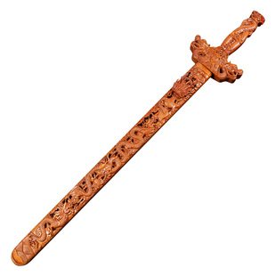 朱砂桃木剑真品木雕道士剑婴儿小挂件随身大小号摆件