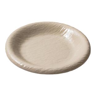 北欧卷边浮雕奶茶色西餐盘创意精致餐厅陶瓷平盘圆形浅盘甜品盘子