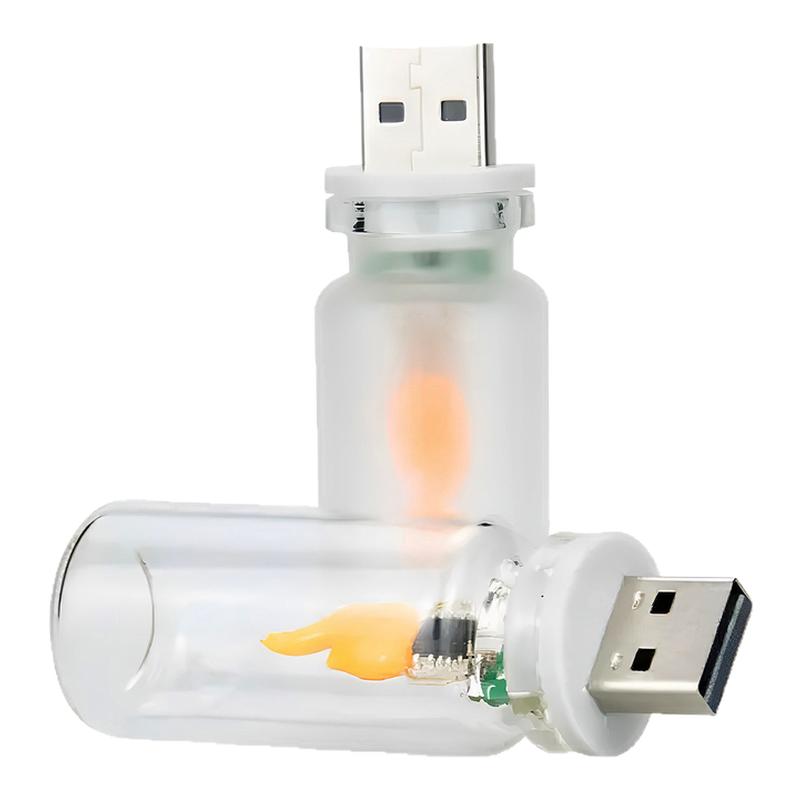 LED仿真火焰USB氛围灯车载桌面