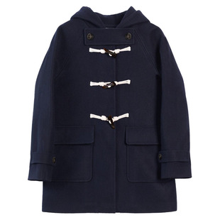 牛角扣JK制服加绒呢子大衣女秋冬季高级感2025新款小个子毛呢外套