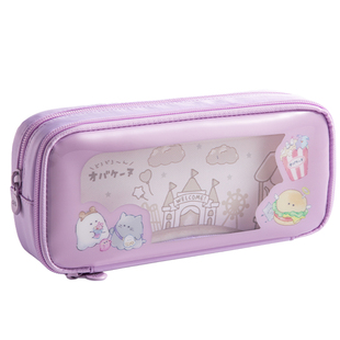 得力幽幽家族联名笔袋学生文具高颜值萌趣软萌糖果色果冻绿紫痛透明笔袋小学生铅笔盒初中生文具盒女生可爱