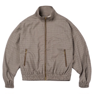 SUPERTOFU 千鸟格 ideal拉链点缀 立领复古运动夹克外套 SS25