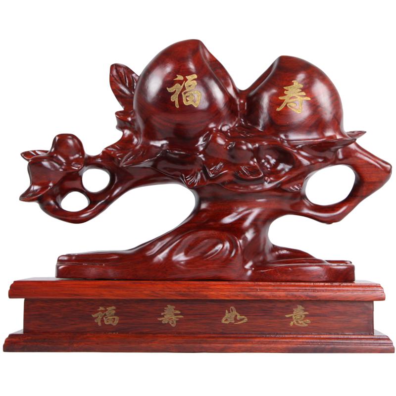 福寿双全摆件红木客厅工艺品