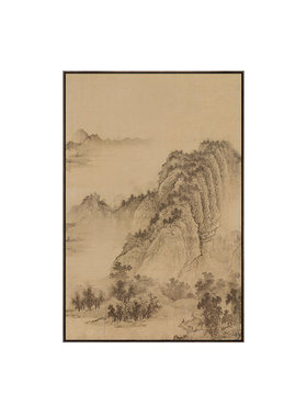山水画宋代美学玄关装饰画新中式客厅过道书房茶室竖版禅意挂画框
