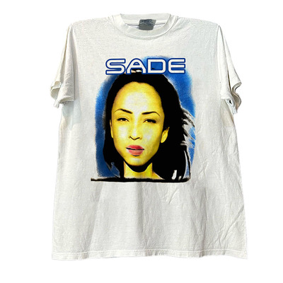 Sade莎黛优雅复古人像印花短袖