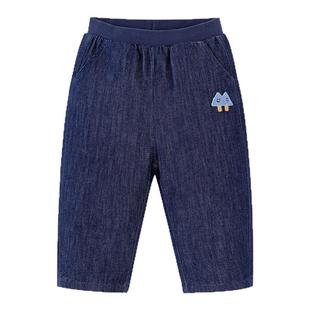 迷你巴拉巴拉男童宝宝长裤冬新品柔软亲肤保暖内里加绒软牛仔