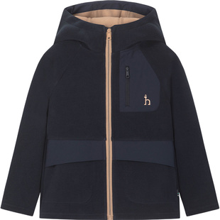 hazzys哈吉斯童装男女童外套2025秋新中大童舒适摇粒绒连帽上衣