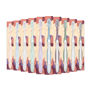 睿洁万毛牙刷万根棉感10支装家庭情侣礼盒装软毛护龈牙龈清洁口腔