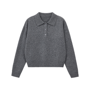 PRE PREWORKS北欧腔调复古时髦100%羊毛POLO领套头针织毛衣