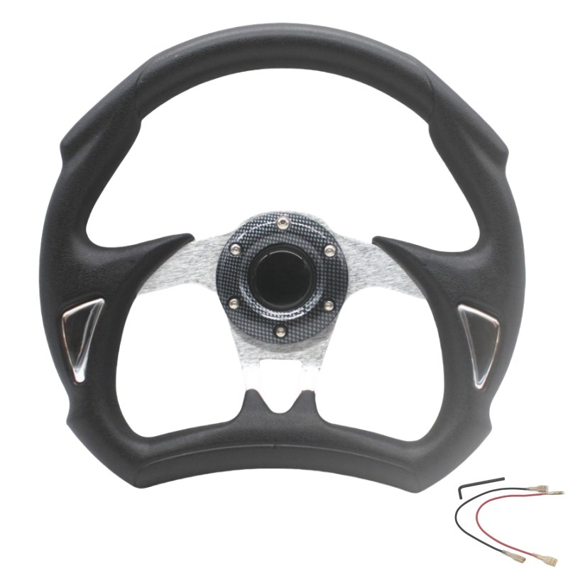 汽车改装方向盘金属赛车电玩卡丁车转向盘PU竞技皮革13寸方向盘
